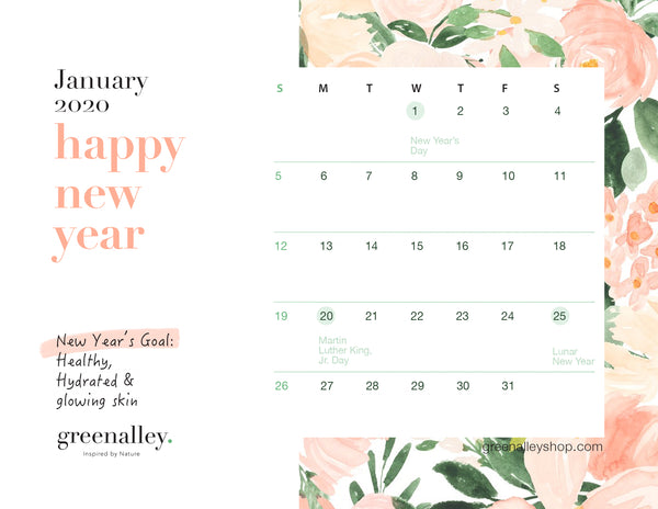Green Alley January Calendar